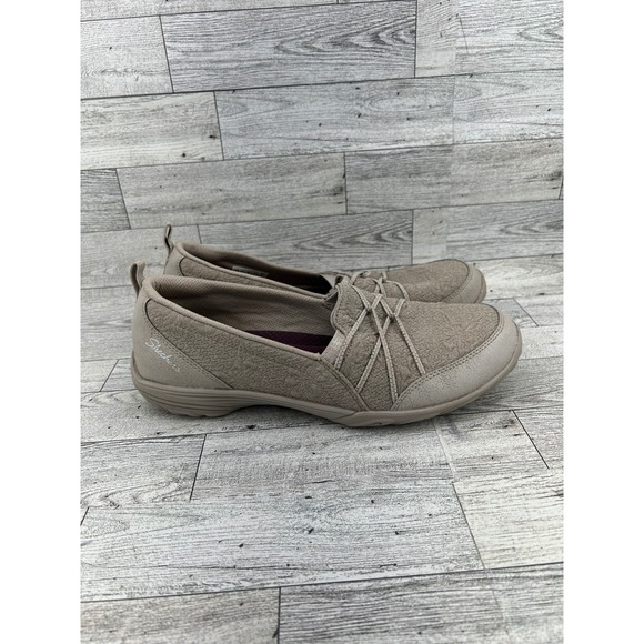 Skechers Classic Fit Taupe Slip On Bungee Loafers 23129 Womens 8.5 Memory Foam - Picture 10 of 12
